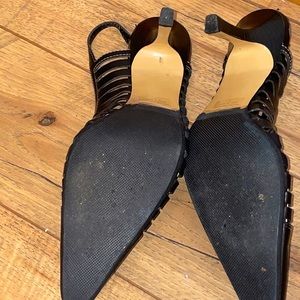 Nine West Black leather sling backs